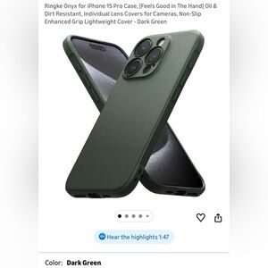 Ringke Dark Green iPhone 15 Pro Protective Case